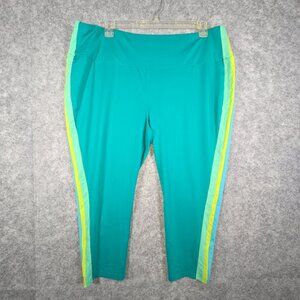 Belle Women's Athletic Pants Pull On Cropped Aqua Blue Size 2X